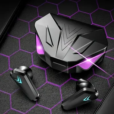 LED 디스플레이가 있는 게이밍 헤드셋, X15 TWS 무선 블루투스 헤드폰 터치 컨트롤 이어버드(PC 휴대폰용 마이크 포함)